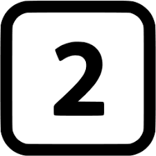 Icon of 2 inside a box