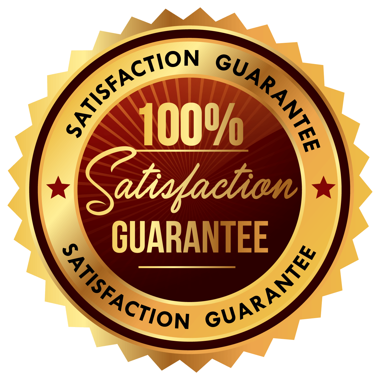 100% satisfaction guarantee ribbon