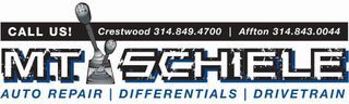 M.T. Schiele auto repair banner with call numbers and services for differentials and drivetrain
