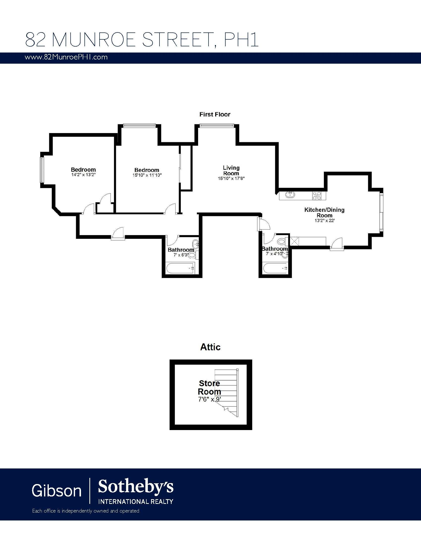 82 Monroe PH1 floor plan