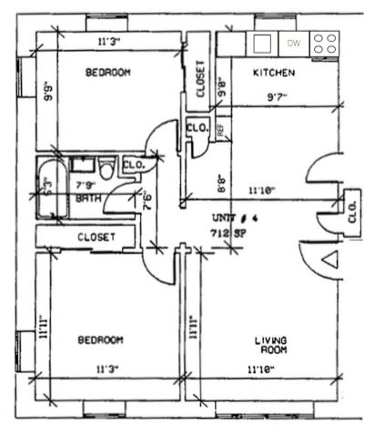 104 Trowbridge St #4 floor plan
