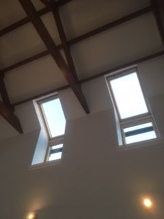 wooden ceiling at the top