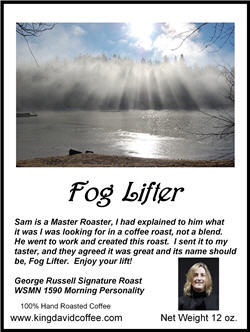 A picture of a lake with the words fog lifter on it