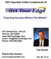 A get your edge ad with a picture of ted gorski