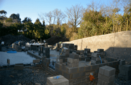 partially constructed garden area