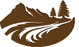 icon of landscape with mountains and trees icon of landscape with mountains and trees