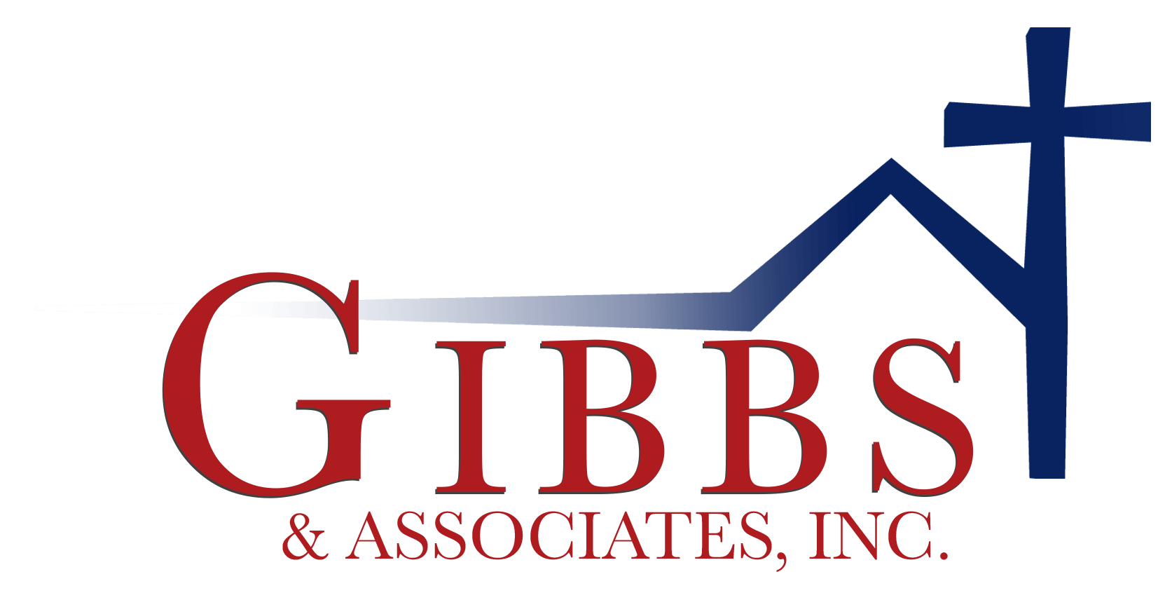 The logo for gibbs & associates inc. has a cross on it