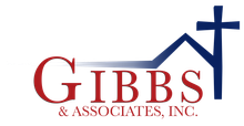 The logo for gibbs & associates inc. has a cross on it