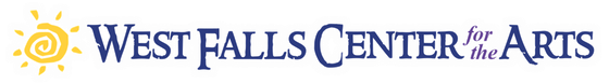 West Falls Center for the Arts logo: sun icon and navy blue text.
