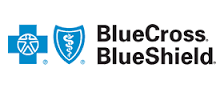 BlueCross BlueShield logo with blue cross and shield icons. Text: BlueCross. BlueShield.