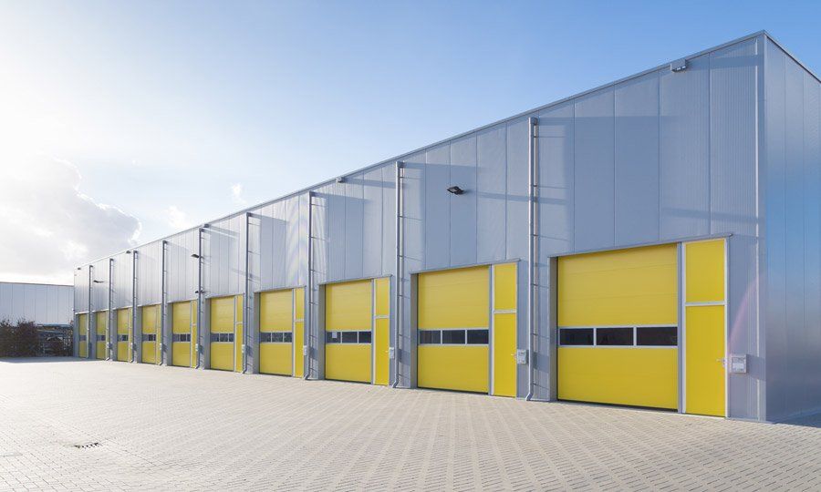 yellow commercial garage doors