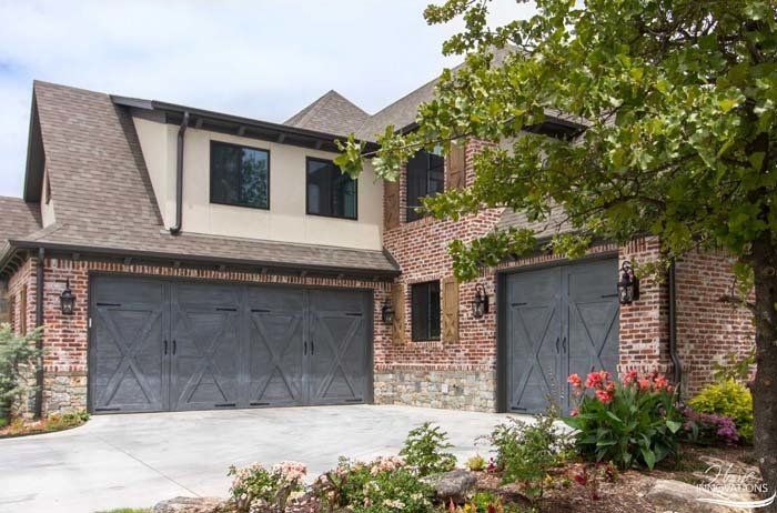 High end charcoal gray garage doors