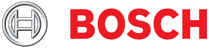 Logo Bosch: cerchio con cornice argentata e una H stilizzata all'interno; testo