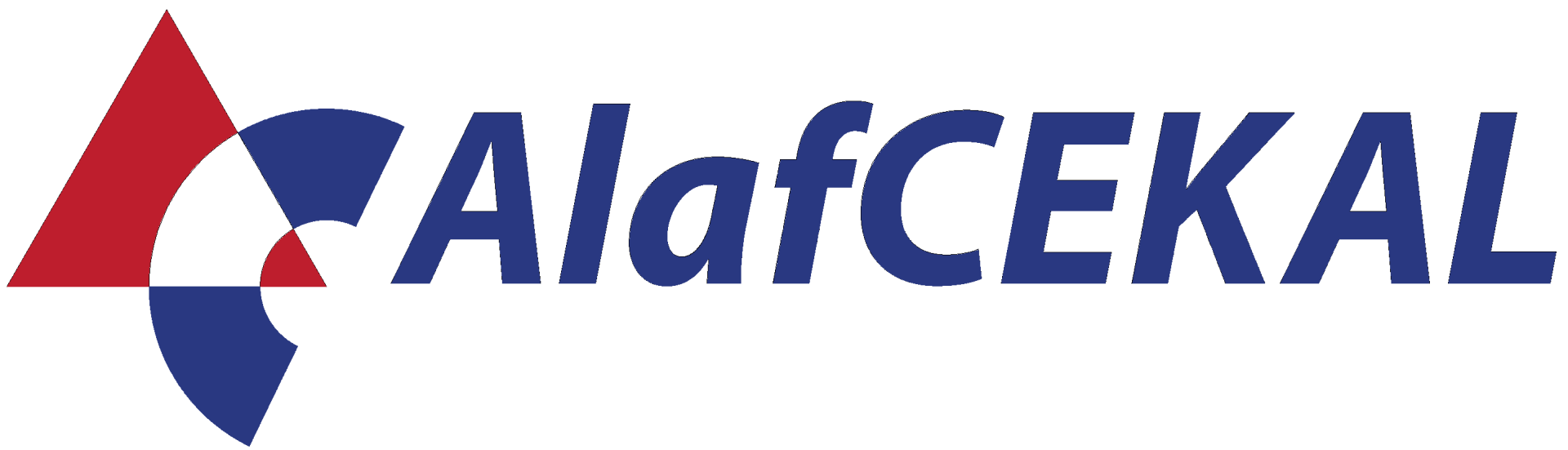Logo for AlafCEKAL with a red and blue abstract design.