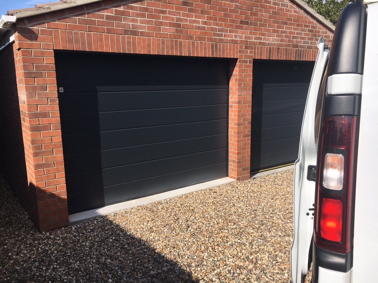 Black garage doors