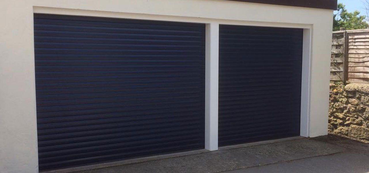 Painted metal garage doors