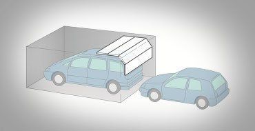 Graphic illustration of sectional garage door