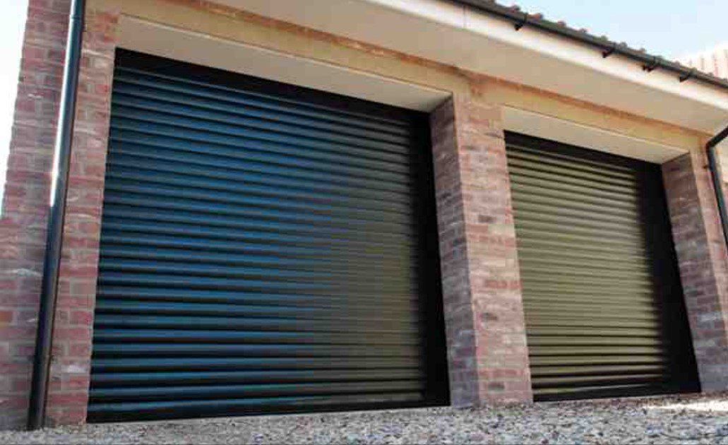 Blue roller shutters