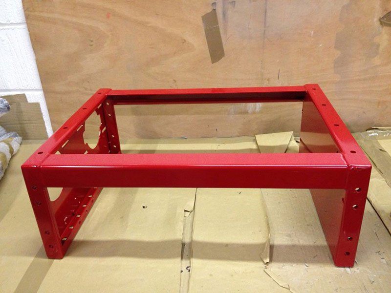 metal parts in red colour