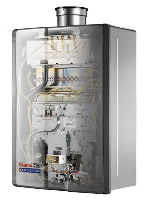 a picture of the inside of a water heater .