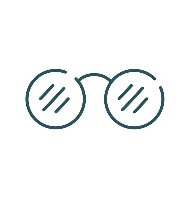 Lens A line drawing of a pair of sunglasses on a white background.