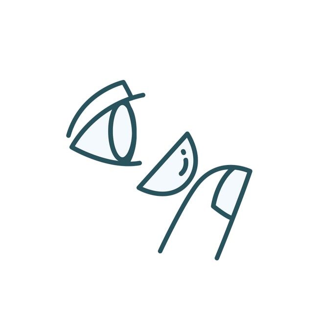 Contact Lenses A line drawing of a pair of earrings on a white background.