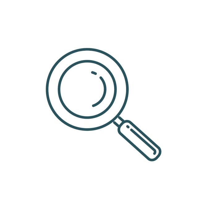 Search A line drawing of a magnifying glass on a white background.