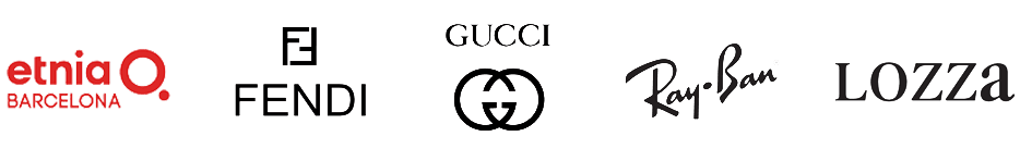 loghi etnia, fendi, gucci, ray-ban, lozza