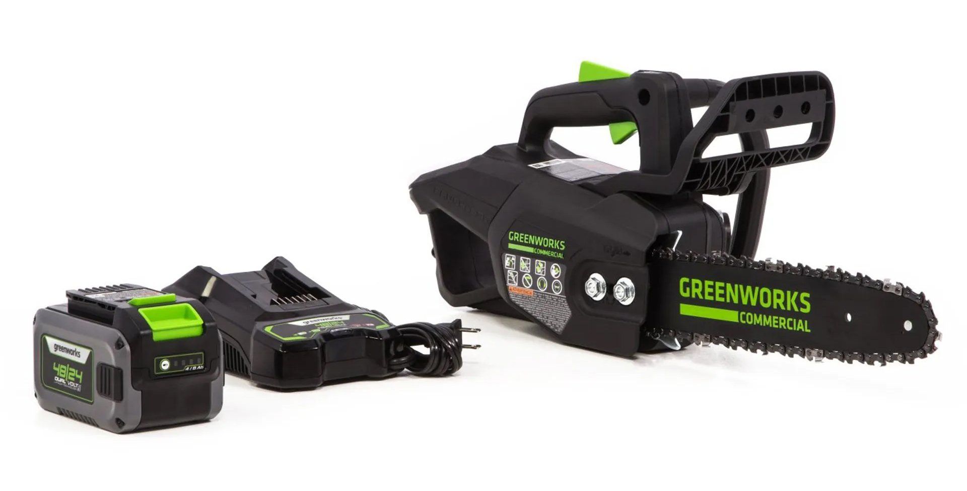 Greenworks Commercial grade TH48 Top Handle Battery operated Chainsaw Greenworks Commercial grade TH48 Top Handle Battery operated Chainsaw