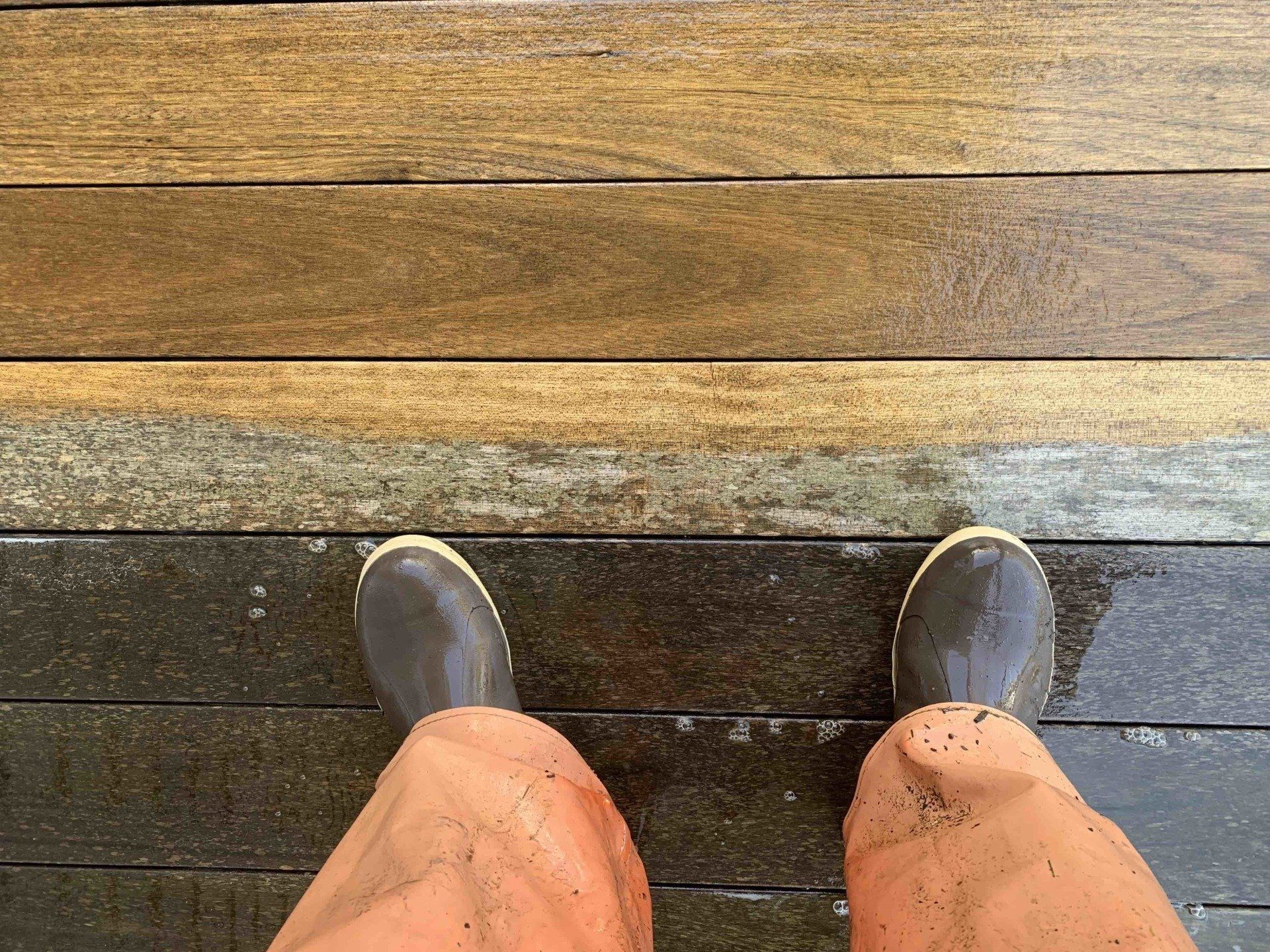 Neglected ipe being cleaned! cleaning ipe decking