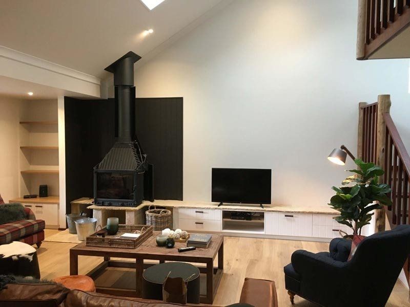 tv room with fireplace