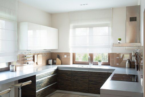 Beige kitchen interior design — Washbasin By Bathtub At Home — Home Improvements in Staten Island, NY Beige kitchen interior design — Washbasin By Bathtub At Home — Home Improvements in Staten Island, NY