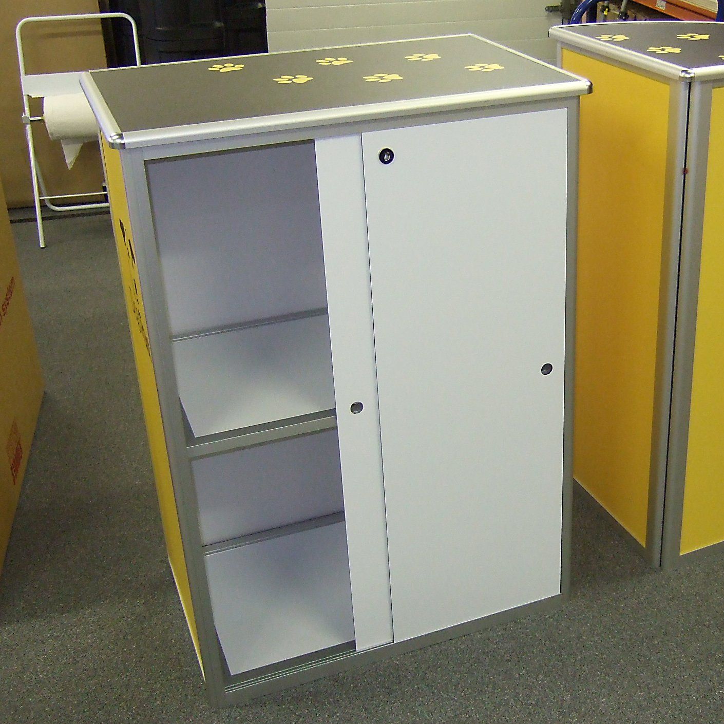 Base Shelf & Locking Sliding Doors