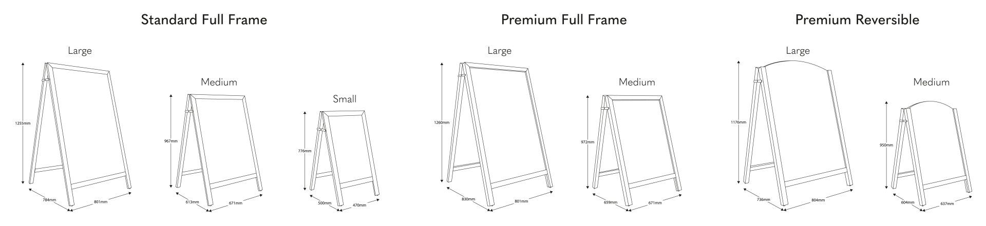 Chalk A-Board Size Guide