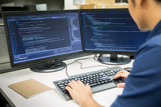 professional working on a computer