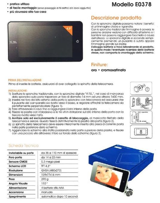 un sistema di sicurezza modello Modello EO 378