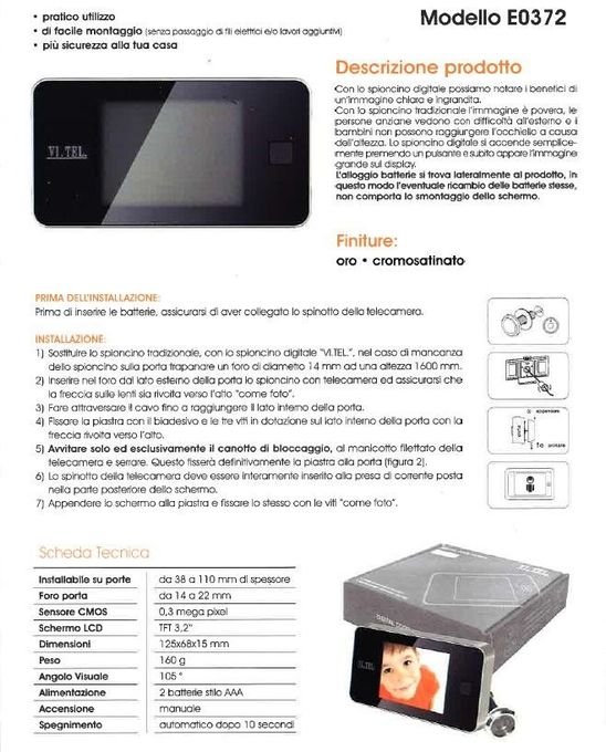 un sistema di sicurezza modello Modello EO 372