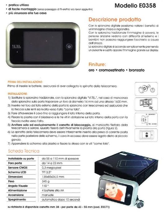 un sistema di sicurezza modello Modello EO 358