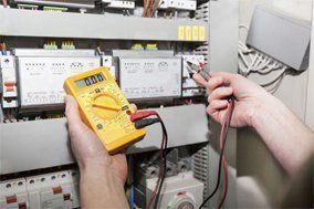 One of our residential electricians working in Richmond, VA One of our residential electricians working in Richmond, VA