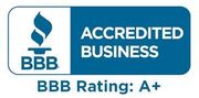 BBB Accredited Business logo with a flame and the text 