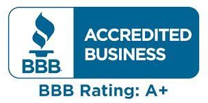 BBB Accredited Business logo with a flame and the text 