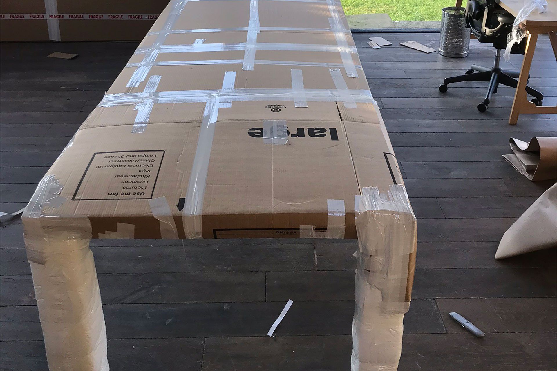 packed boxes
