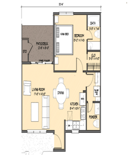 1 Bedroom/1 Bath 709 sqft
