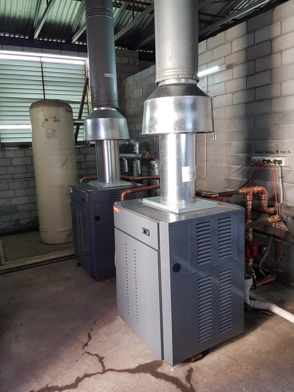 pipe installed for the heater