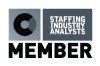 A logo for a staffing industry analysts member.