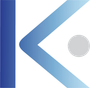 A blue letter k with a circle in the middle on a white background - Korody Business Services Logo