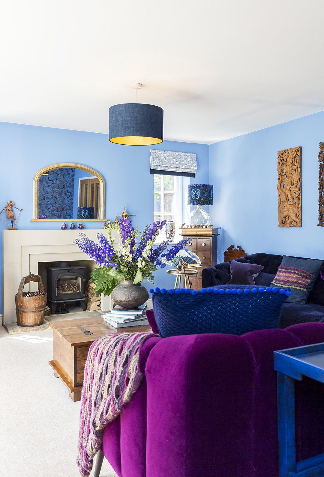 Living room renovation, jewel colours
