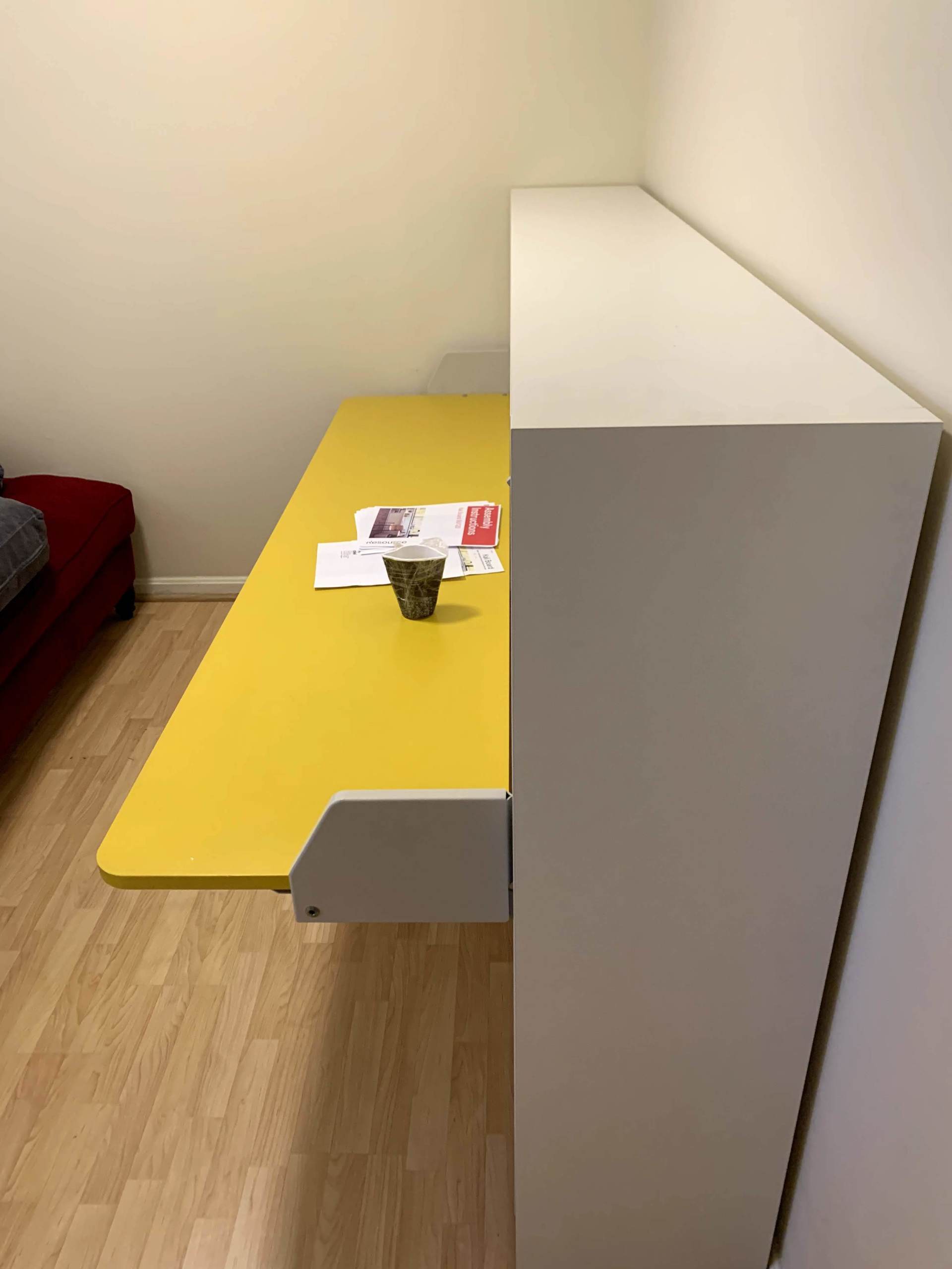vertical assembly components of a CLEI furniture Murphy bed by furniture assembly team