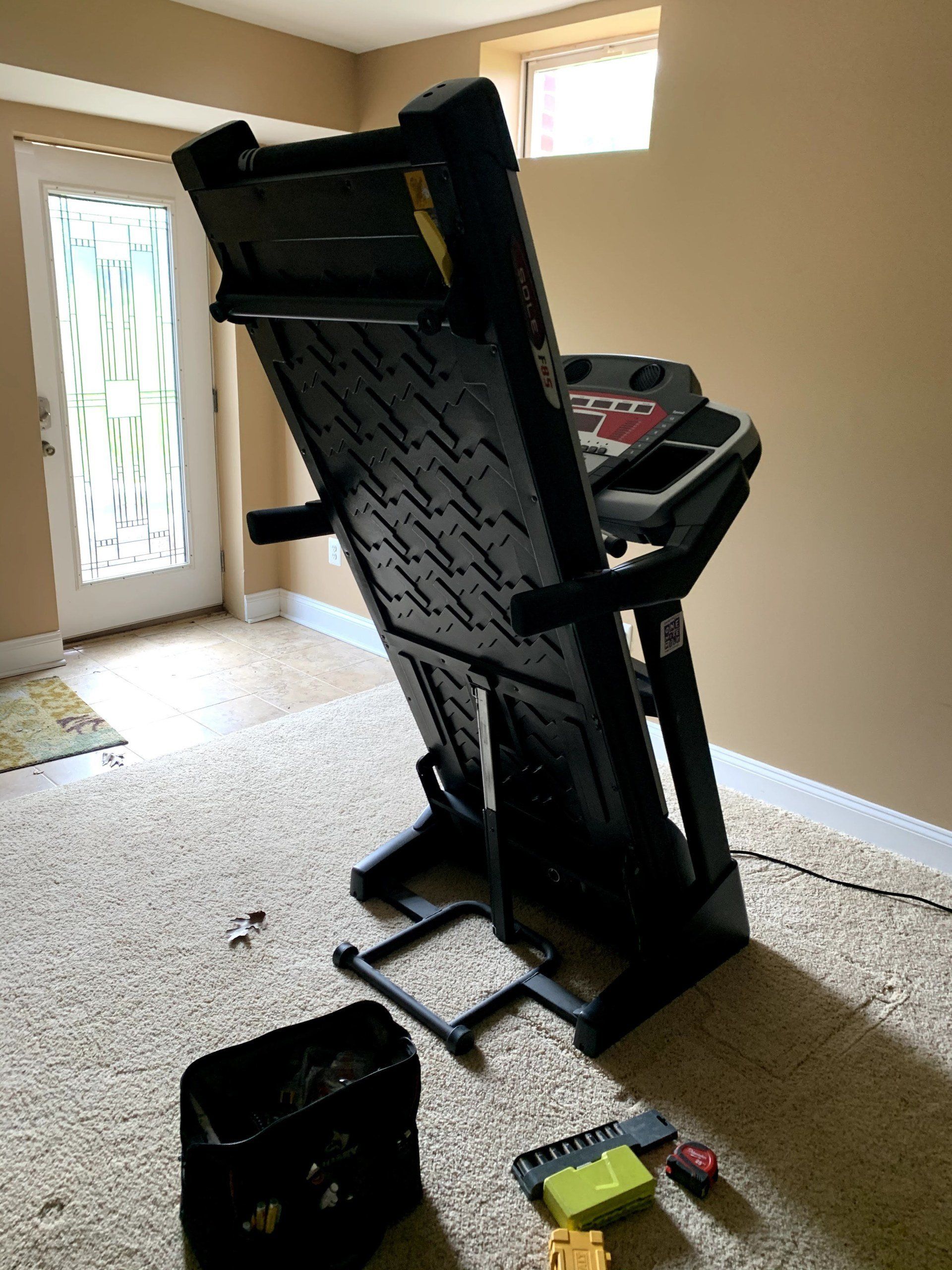 NordicTrack adjustable treadmill folded assembled by dismantle furniture