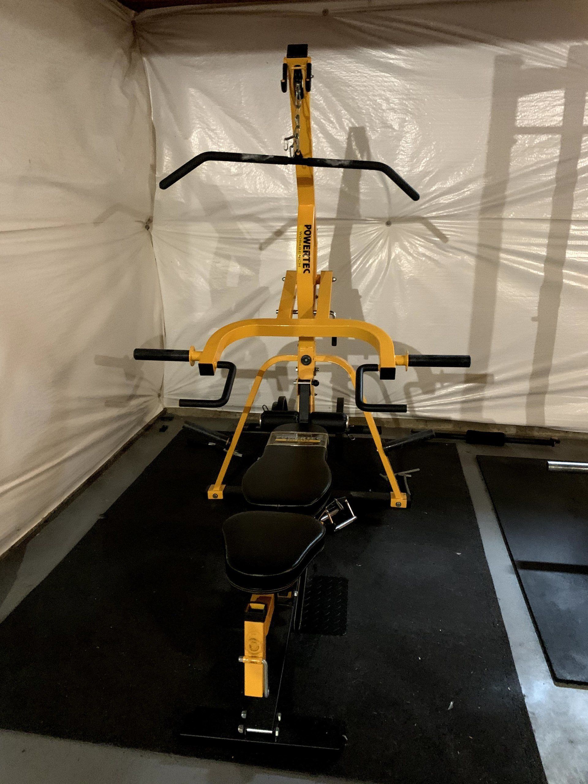 yellow powertech exercise bench assembled by dismantle furniture